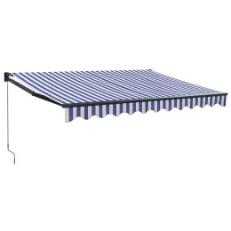 ZWIJANA MARKIZA NIEBIESKO-BIAŁA 3,5X2,5 M TKANINA I ALUMINIUM
