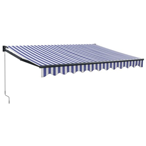 ZWIJANA MARKIZA NIEBIESKO-BIAŁA 3,5X2,5 M TKANINA I ALUMINIUM
