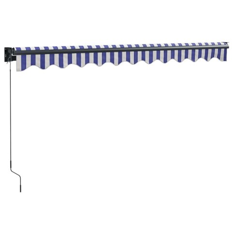 ZWIJANA MARKIZA NIEBIESKO-BIAŁA 3,5X2,5 M TKANINA I ALUMINIUM