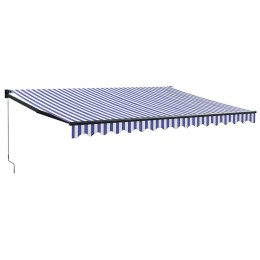ZWIJANA MARKIZA NIEBIESKO-BIAŁA 4X3 M TKANINA I ALUMINIUM