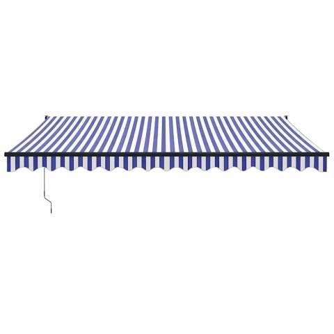 ZWIJANA MARKIZA NIEBIESKO-BIAŁA 4X3 M TKANINA I ALUMINIUM