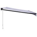 ZWIJANA MARKIZA NIEBIESKO-BIAŁA 4X3 M TKANINA I ALUMINIUM