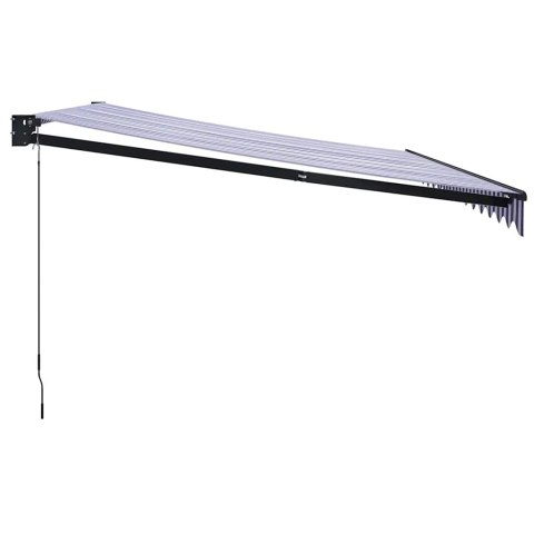 ZWIJANA MARKIZA NIEBIESKO-BIAŁA 4X3 M TKANINA I ALUMINIUM