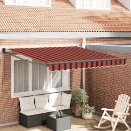 ZWIJANA MARKIZA POMARAŃCZ I BRĄZ 3,5X2,5M TKANINA I ALUMINIUM