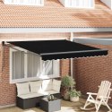 MARKIZA ZWIJANA CZARNA 350X250 CM POLIESTER I ALUMINIUM