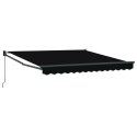 MARKIZA ZWIJANA CZARNA 350X250 CM POLIESTER I ALUMINIUM