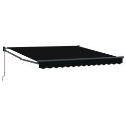 MARKIZA ZWIJANA CZARNA 350X250 CM POLIESTER I ALUMINIUM