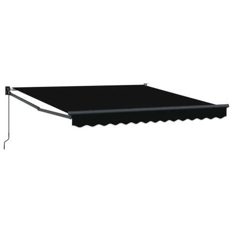MARKIZA ZWIJANA CZARNA 350X250 CM POLIESTER I ALUMINIUM