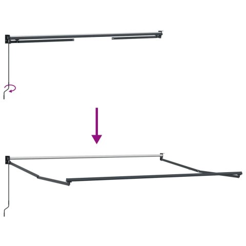 MARKIZA ZWIJANA CZARNA 350X250 CM POLIESTER I ALUMINIUM