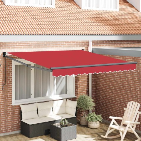 MARKIZA ZWIJANA CZERWONY 350X250 CM POLIESTER I ALUMINIUM