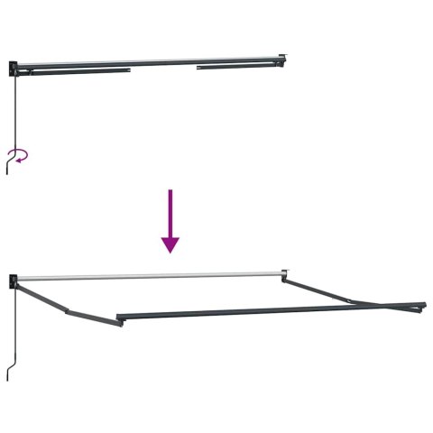 MARKIZA ZWIJANA CZERWONY 350X250 CM POLIESTER I ALUMINIUM