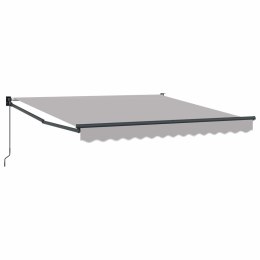 MARKIZA ZWIJANA JASNOSZARA 350X250 CM POLIESTER I ALUMINIUM