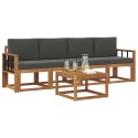 VidaXL Zestaw sof na zewnątrz z poduszką 5 pcs Naturalny i Antracytowy