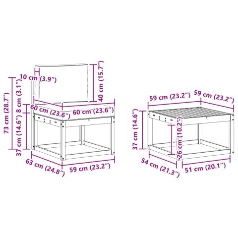 VidaXL Zestaw sof na zewnątrz z poduszką 6 pcs Naturalny i Kremowy
