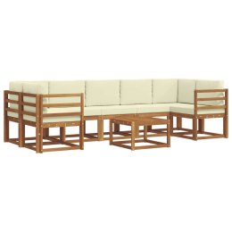 VidaXL Zestaw sof na zewnątrz z poduszką 8 pcs Naturalny i Kremowy