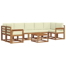 VidaXL Zestaw sof na zewnątrz z poduszką 8 pcs Naturalny i Kremowy