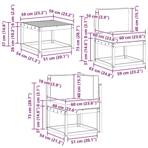 VidaXL Zestaw sof na zewnątrz z poduszką 8 pcs Naturalny i Kremowy