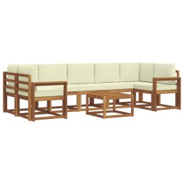VidaXL Zestaw sof na zewnątrz z poduszką 8 pcs Naturalny i Kremowy