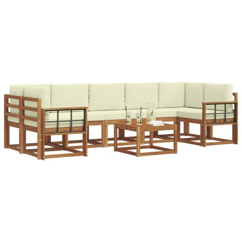 VidaXL Zestaw sof na zewnątrz z poduszką 8 pcs Naturalny i Kremowy
