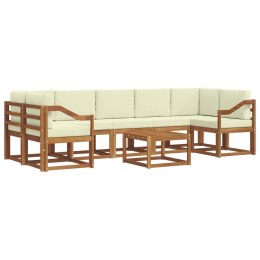 VidaXL Zestaw sof na zewnątrz z poduszką 8 pcs Naturalny i Kremowy