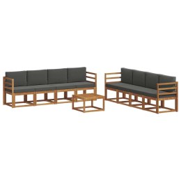 VidaXL Zestaw sof na zewnątrz z poduszką 9 pcs Naturalny i Antracytowy
