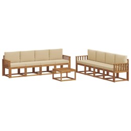 VidaXL Zestaw sof na zewnątrz z poduszką 9 pcs Naturalny i Beżowy