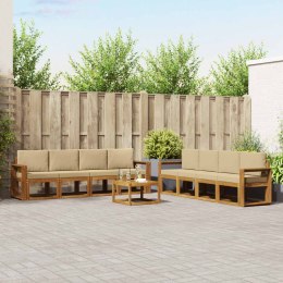 VidaXL Zestaw sof na zewnątrz z poduszką 9 pcs Naturalny i Beżowy