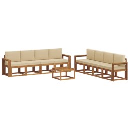 VidaXL Zestaw sof na zewnątrz z poduszką 9 pcs Naturalny i Beżowy