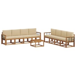 VidaXL Zestaw sof na zewnątrz z poduszką 9 pcs Naturalny i Beżowy