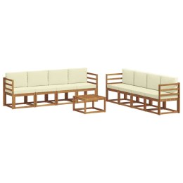 VidaXL Zestaw sof na zewnątrz z poduszką 9 pcs Naturalny i Kremowy