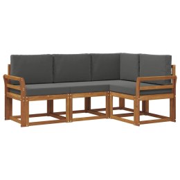 VidaXL Zestaw sof na zewnątrz z poduszką 4 pcs Naturalny i Antracytowy