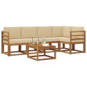 VidaXL Zestaw Sof z poduszką 6 pcs Naturalny i Beżowy