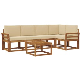 VidaXL Zestaw Sof z poduszką 6 pcs Naturalny i Beżowy