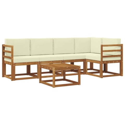 VidaXL Zestaw sof na zewnątrz z poduszką 6 pcs Naturalny i Kremowy