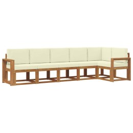 VidaXL Zestaw sof na zewnątrz z poduszką 6 pcs Naturalny i Kremowy