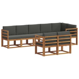 VidaXL Zestaw sof na zewnątrz z poduszką 8 pcs Naturalny i Antracytowy