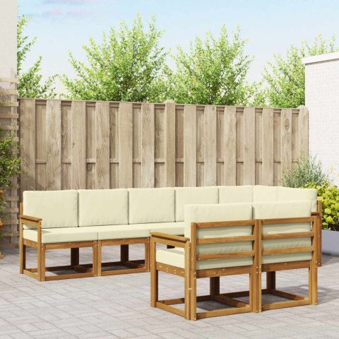 VidaXL Zestaw sof na zewnątrz z poduszką 8 pcs Naturalny i Kremowy