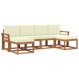 VidaXL Zestaw sof na zewnątrz z poduszką 6 pcs Naturalny i Kremowy