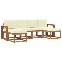 VidaXL Zestaw sof na zewnątrz z poduszką 6 pcs Naturalny i Kremowy
