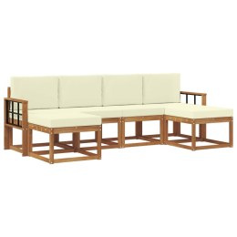 VidaXL Zestaw sof na zewnątrz z poduszką 6 pcs Naturalny i Kremowy