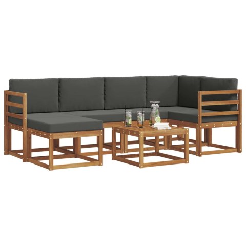 VidaXL Zestaw sof na zewnątrz z poduszką 7 pcs Naturalny i Antracytowy
