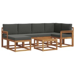 VidaXL Zestaw sof na zewnątrz z poduszką 7 pcs Naturalny i Antracytowy