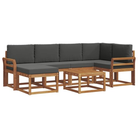 VidaXL Zestaw sof na zewnątrz z poduszką 7 pcs Naturalny i Antracytowy