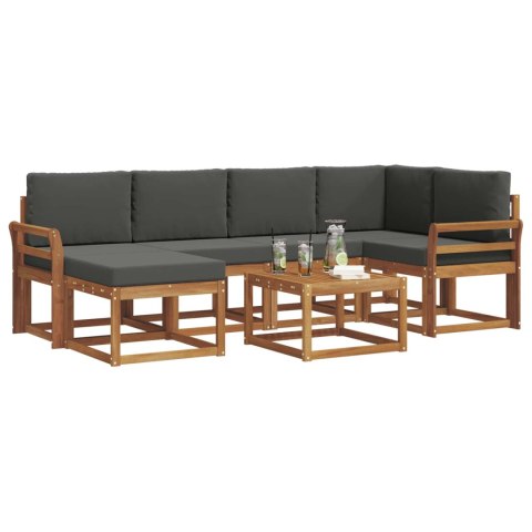VidaXL Zestaw sof na zewnątrz z poduszką 7 pcs Naturalny i Antracytowy