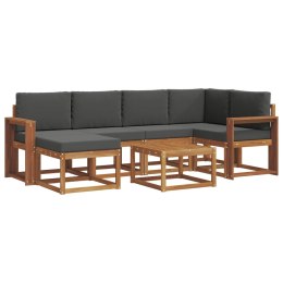 VidaXL Zestaw sof na zewnątrz z poduszką 7 pcs Naturalny i Antracytowy