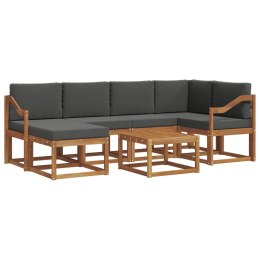 VidaXL Zestaw sof na zewnątrz z poduszką 7 pcs Naturalny i Antracytowy