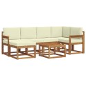 VidaXL Zestaw sof na zewnątrz z poduszką 7 pcs Naturalny i Kremowy