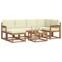VidaXL Zestaw sof na zewnątrz z poduszką 7 pcs Naturalny i Kremowy