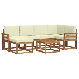 VidaXL Zestaw sof na zewnątrz z poduszką 7 pcs Naturalny i Kremowy
