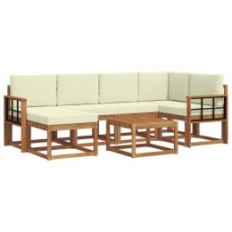 VidaXL Zestaw sof na zewnątrz z poduszką 7 pcs Naturalny i Kremowy